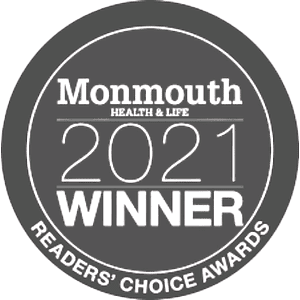Monmouth 2021 Winner badge, Reader's Choice Awards in gray.