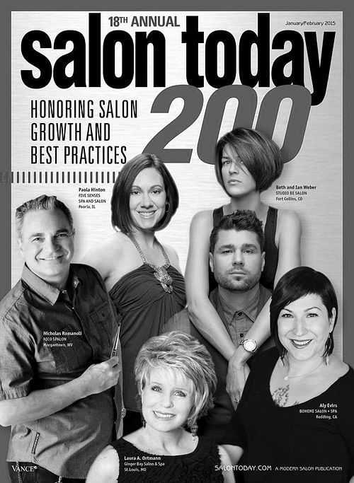 People featured on the cover of Salon Today's magazine about salon growth and best practices.