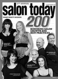 Magazine cover featuring the 17th Annual Salon Today 200, honoring salon growth.